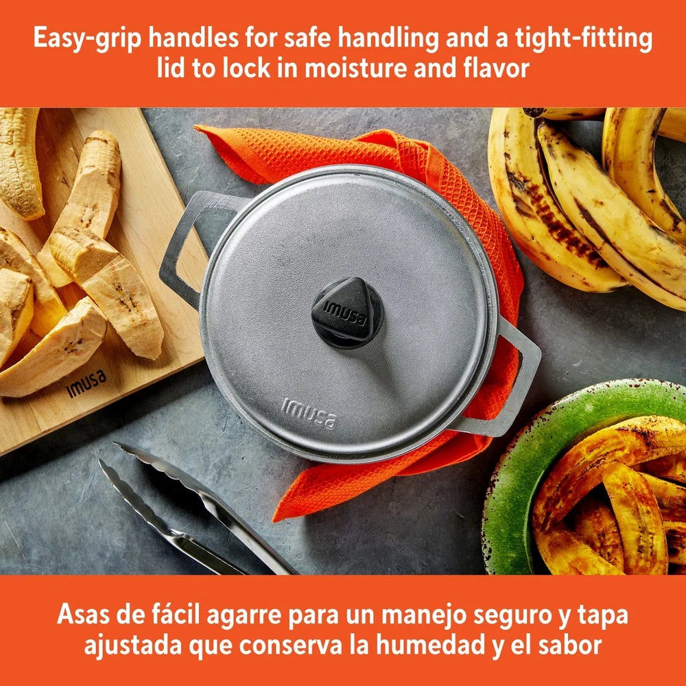 3.7qt Cast Aluminum Caldero Durable Nonstick Cooking Pot with Lid Ideal Rice Stews Soups Beans Versatile Kitchen Essential Oven