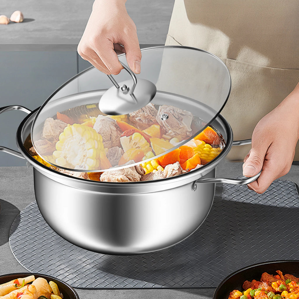 15-piece stainless steel cookware set, non-stick pan set, frying pan, stew pot, wok, multi-functional, stylish, durable, the per