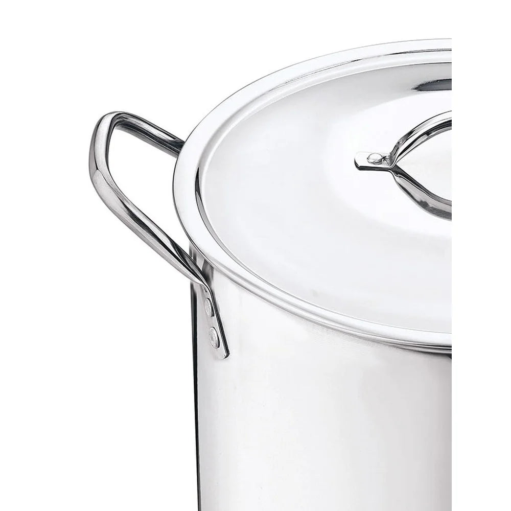 12 Quart Stainless Steel Stock Pot with Metal Lid Stay Cool Handles Heavy Duty Cookware Soup Stew Boiling Ideal Kitchens
