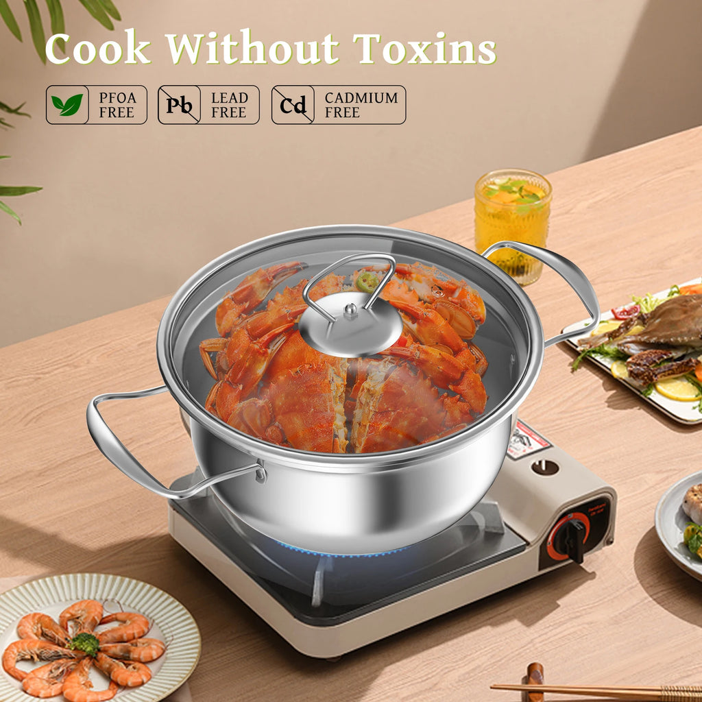 15-piece stainless steel cookware set, non-stick pan set, frying pan, stew pot, wok, multi-functional, stylish, durable, the per