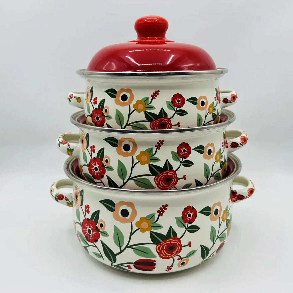 Enamel Thickened Stew Pot Household Kitchen Cookware Cooking Noodles Hot Milk Baby Supplement Stock Pot