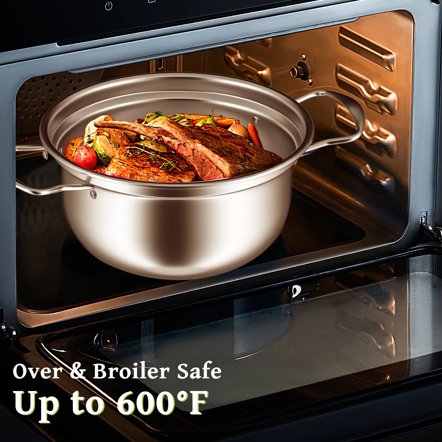 15-piece stainless steel cookware set, non-stick pan set, frying pan, stew pot, wok, multi-functional, stylish, durable, the per