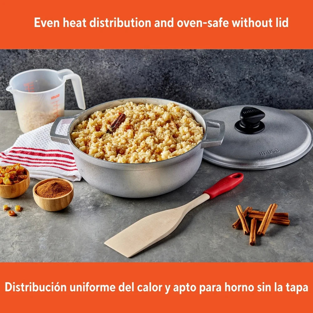 3.7qt Cast Aluminum Caldero Durable Nonstick Cooking Pot with Lid Ideal Rice Stews Soups Beans Versatile Kitchen Essential Oven