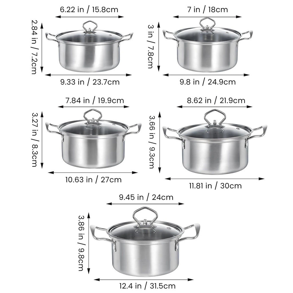 15-piece stainless steel cookware set, non-stick pan set, frying pan, stew pot, wok, multi-functional, stylish, durable, the per